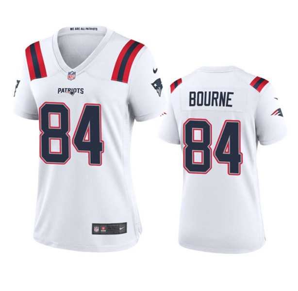 Womens New England Patriots #84 Kendrick Bourne White Stitched Jersey Dzhi